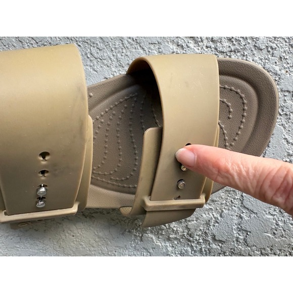 Crocs LiteRide Tan Double Strap Platform Sandals Womens Size 10 - Picture 7 of 10